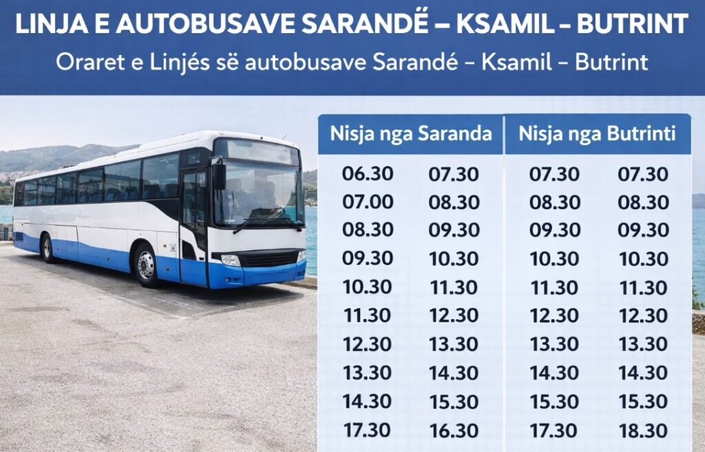 LINJA E AUTOBUSAVE SARANDE – KSAMIL – BUTRINT
