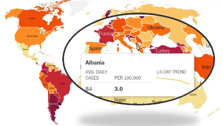 Vaksinimi jep efekt, Shqipëria del nga harta e kuqe e COVID në botë