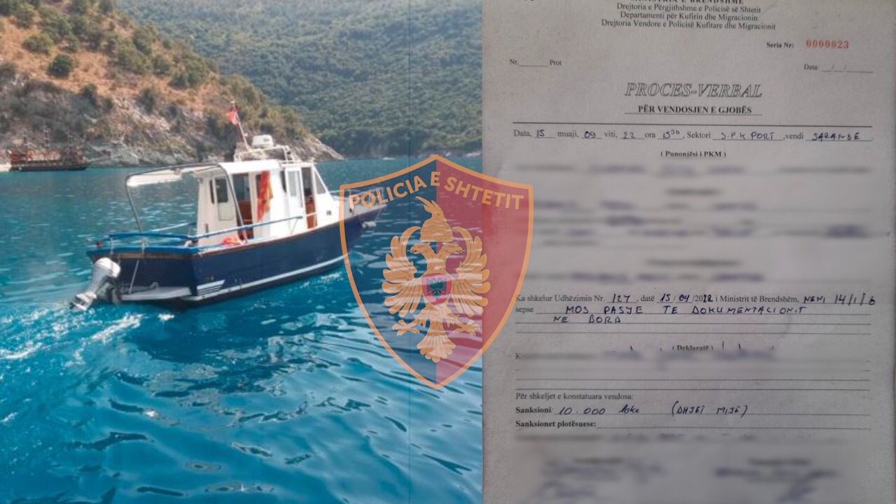 Policia: Kapëm në Krorëz një skaf pa dokumenta, e bllokuam direkt. Vendosëm edhe gjobë