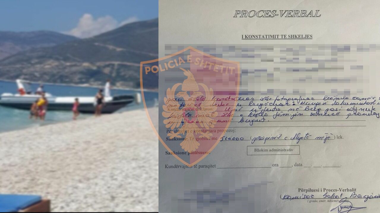 Policia: Një skaf u fut në zonën e plazhit në Borsh, e bllokuam, vendosëm edhe gjobë