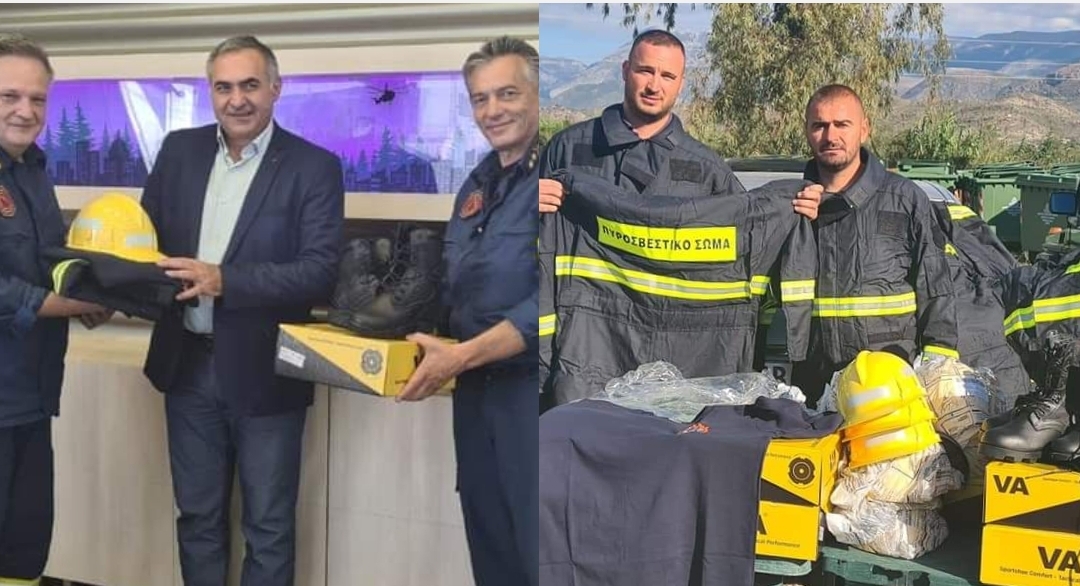 Zjarrfikësit e Greqisë dhuratë veshje profesionale për zjarrfikësit e Bashkisë Finiq