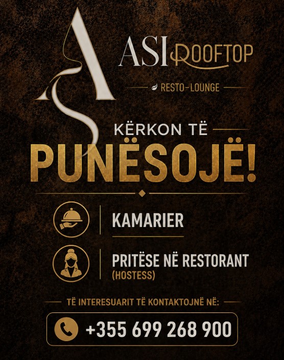 ASI Rooftop Sarandë kërkon Kamarier dhe Pritëse në restorant (Hostess)