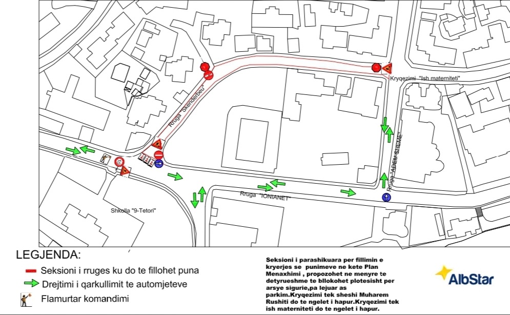 Nga nesër fillojnë punimet në rrugët &#8220;Skënderbeu&#8221; dhe &#8220;Mit&#8217;hat Hoxha&#8221;. Ja si devijohet qarkullimi
