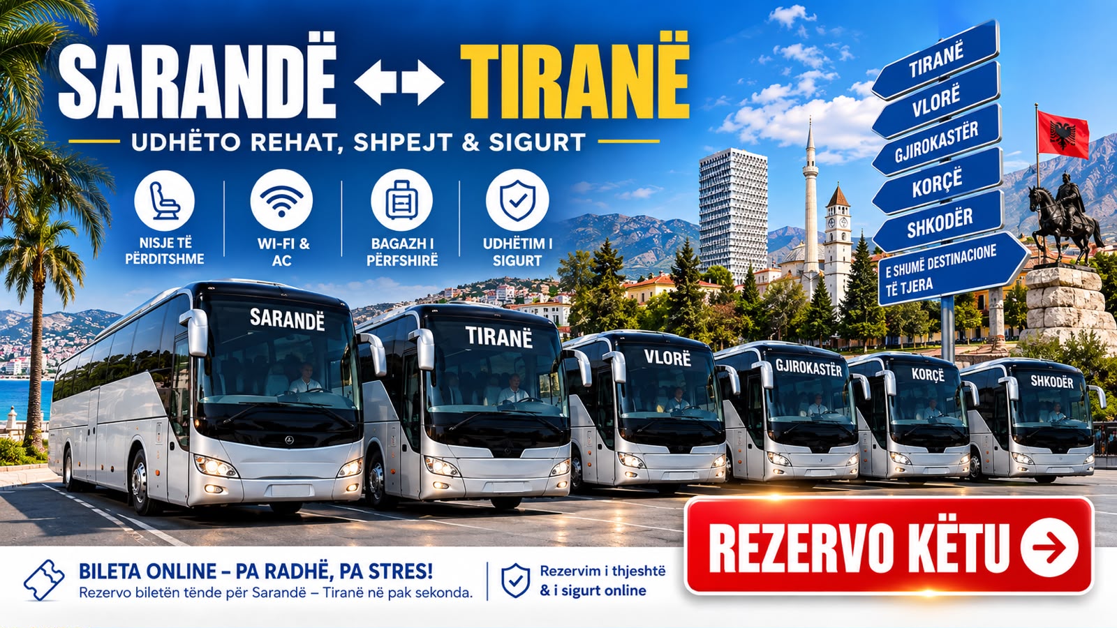 Linja e autobusave: Oraret nga Terminali i Jugut dhe Veriut
