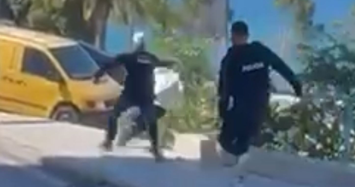 2 policë fluturojnë në ajër për të kapur shpërndarësin, i gjendet edhe kallash në shtëpi &#8211; VIDEO