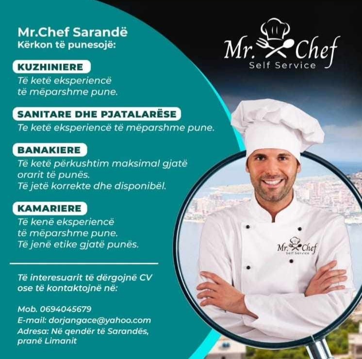 Mr.Chef Sarandë kërkon të punësojë: