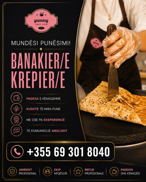 Kreperi Yummy në Sarandë kërkon Banakier/e dhe Krepier/e