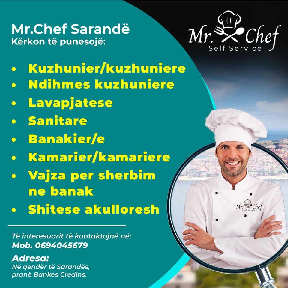 NJOFTIM PUNËSIMI NË Mr. Chef Sarandë