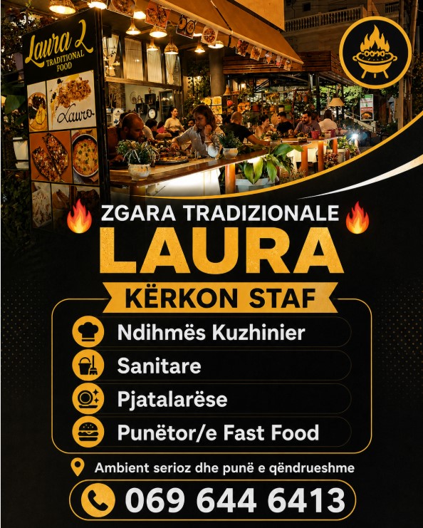 Zgara Tradicionale Laura në Sarandë kërkon të punësojë staf