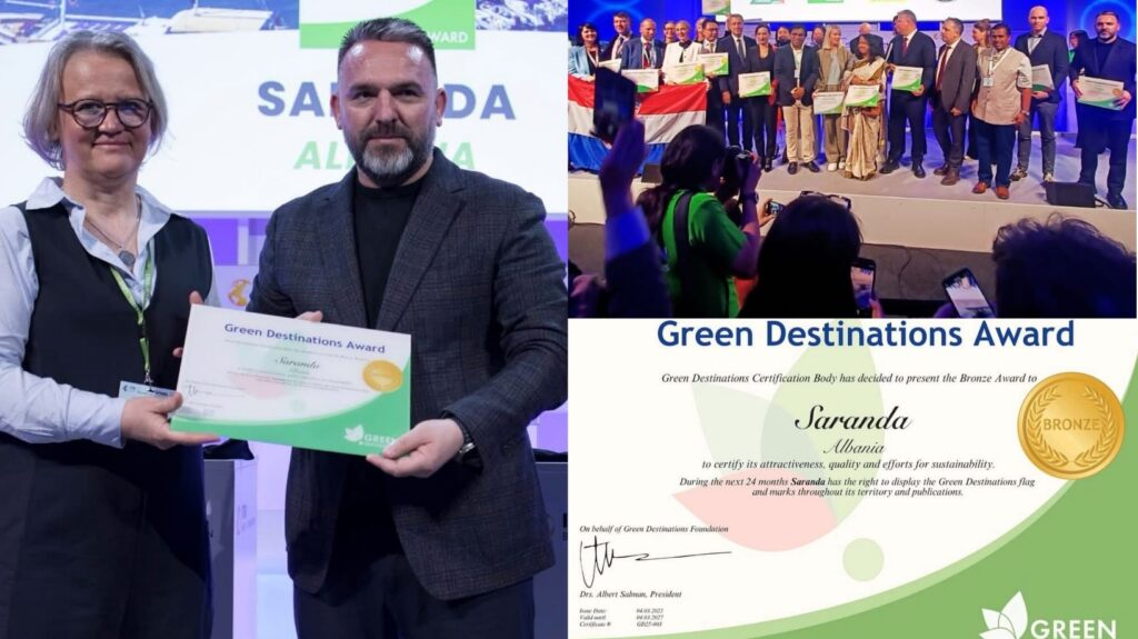 Saranda fiton Çmimin Bronze “Green Destinations” në Panairin e Turizmit në Berlin