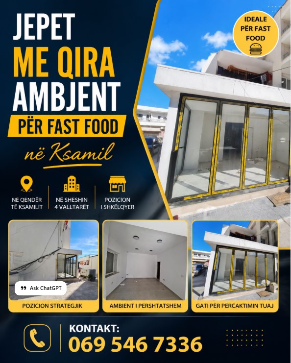 JEPET ME QIRA ambient për fast food në qendër në Ksamil
