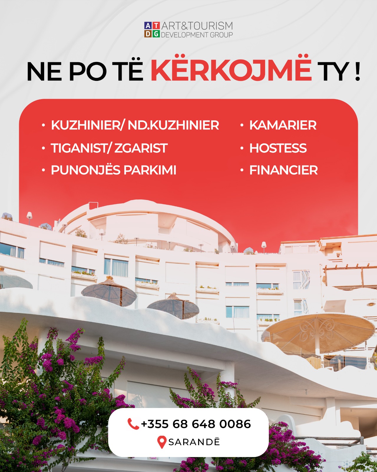 Njoftim punësimi nga Art &#038; Tourism Development Group