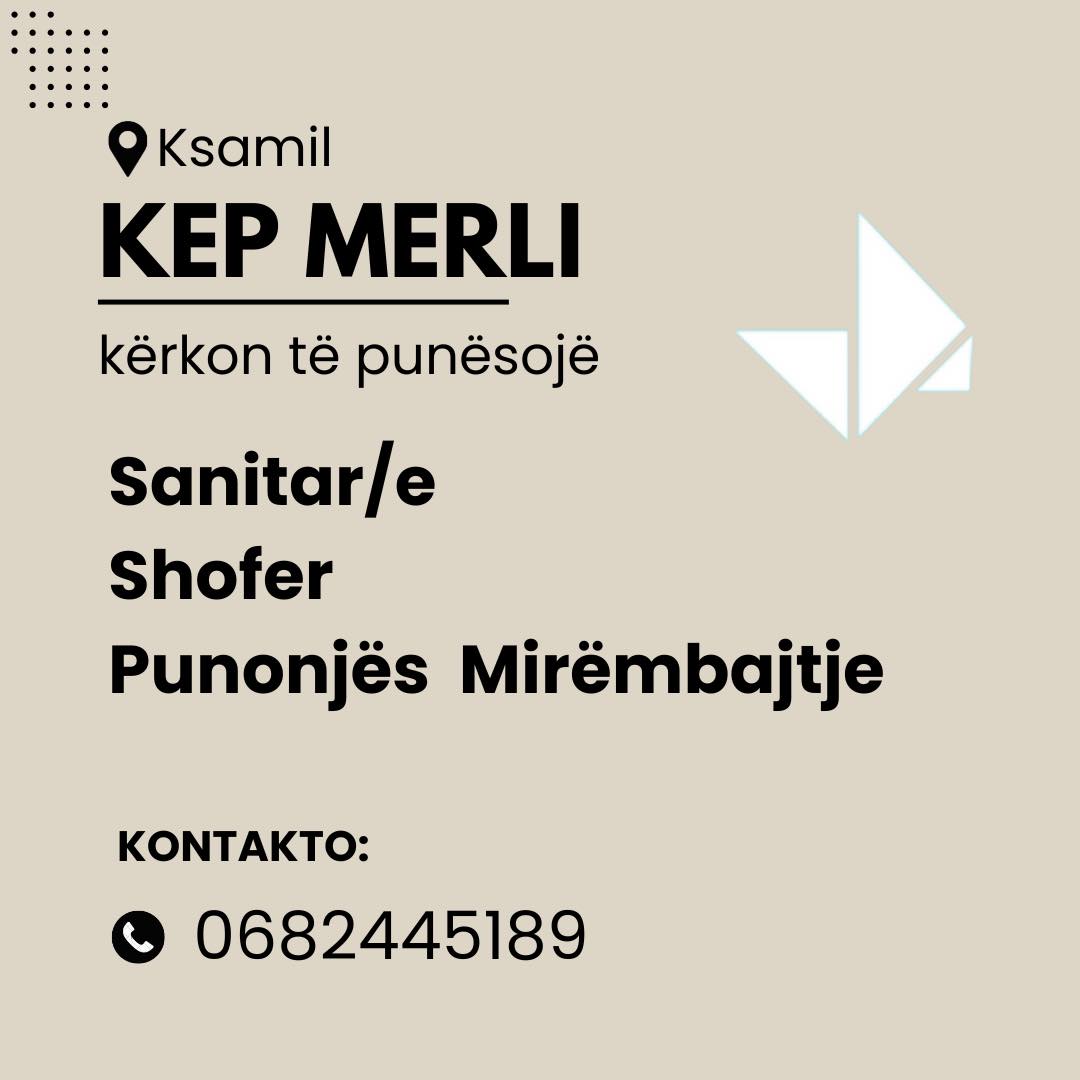 Kep Merli Resort &#038; Residences kërkon të punësojë Sanitar/e, Shofer dhe ⁠Punonjës Mirëmbajtje