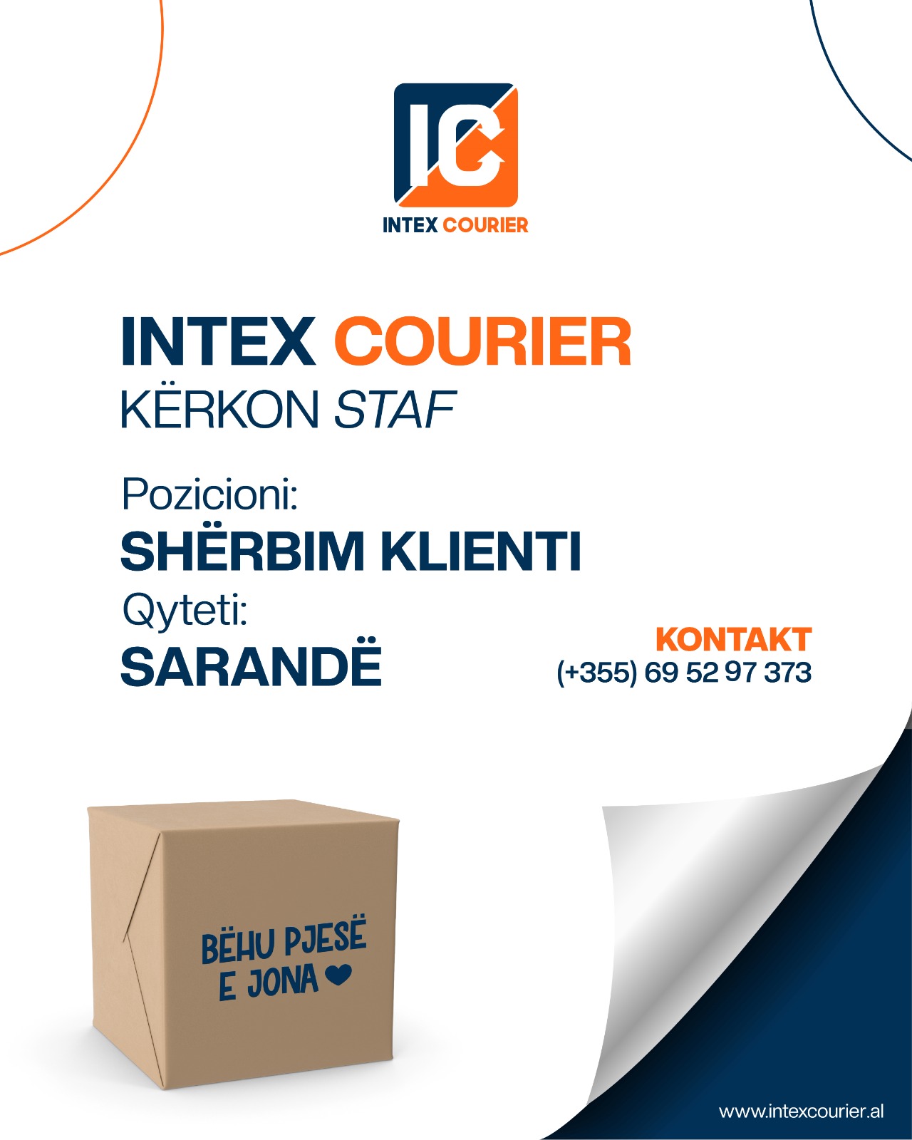 Intex Courier kërkon të punësojë punonjës për shërbimin e klientit