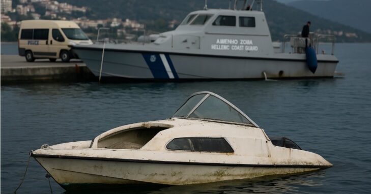 Igumenicë: Varka shqiptare gjysmë e fundosur zbulohet e mbushur me ...