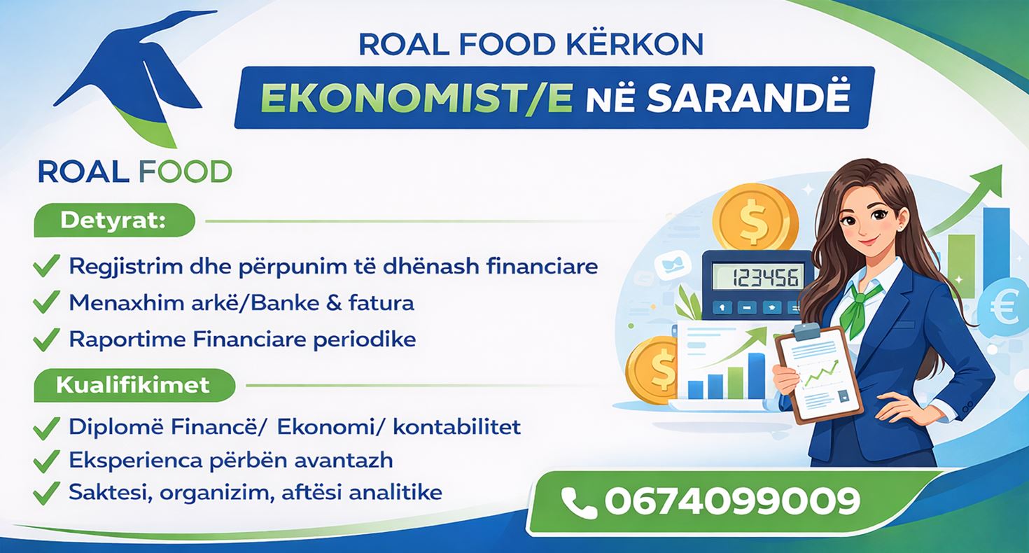 Roal Food kërkon të punësojë Ekonomiste në Sarandë