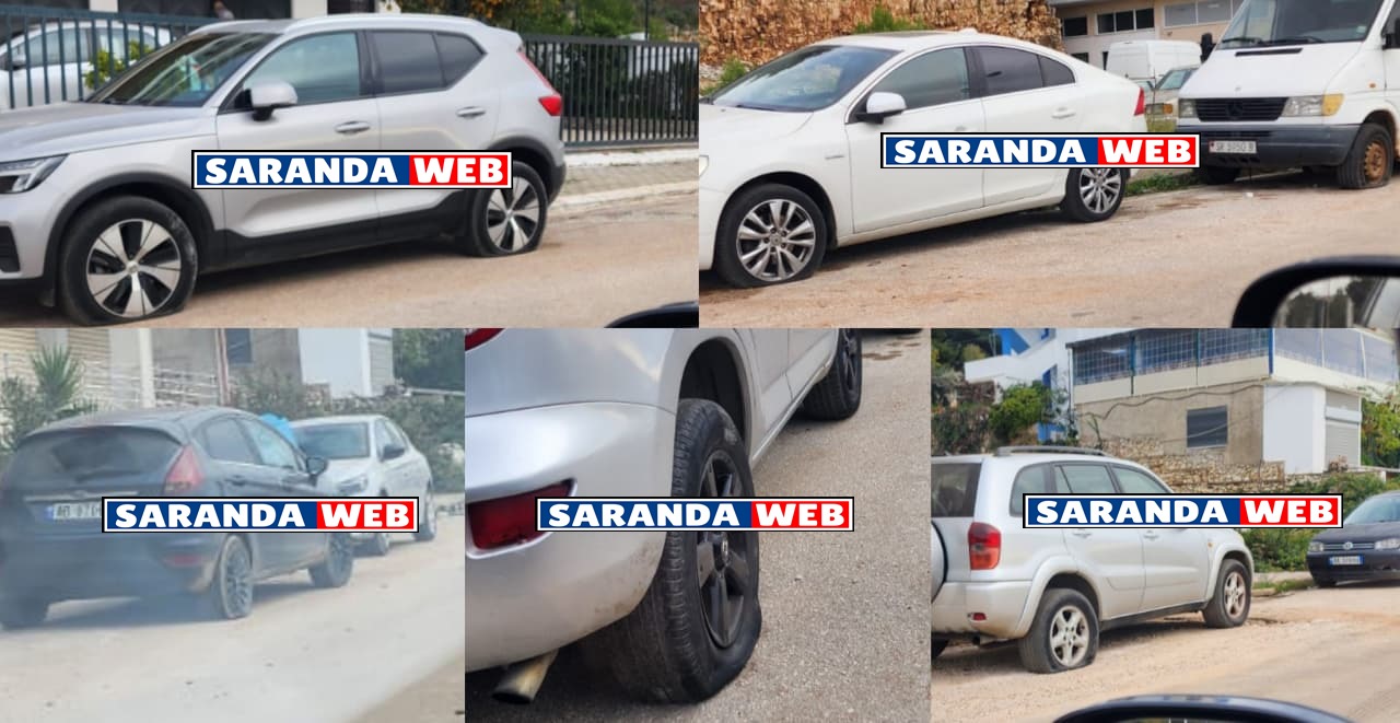 Ngjarje e pazakontë në Sarandë: Çahen gomat e rreth 10 automjeteve gjatë natës