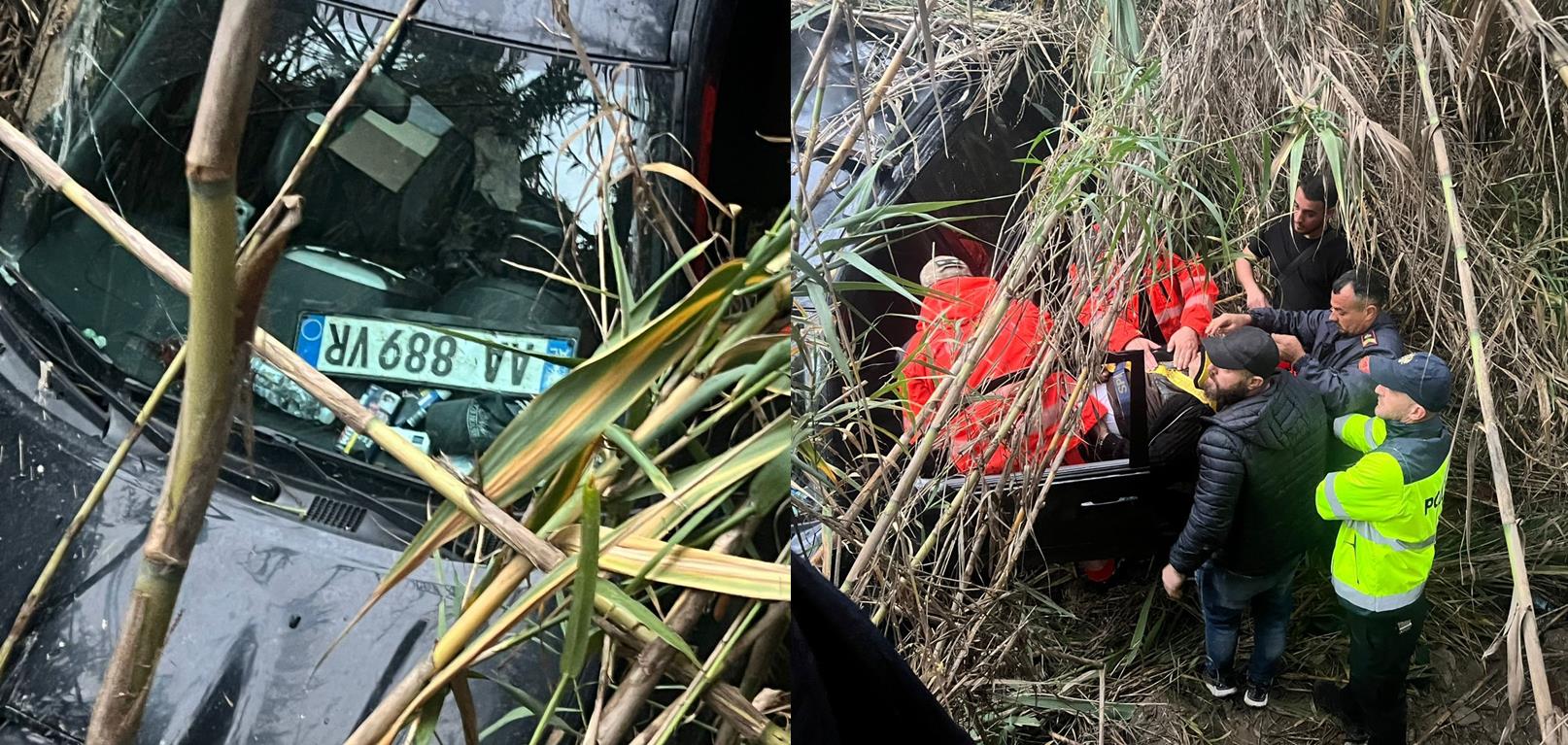 Aksident në aksin Vrion–Krane, automjeti përmbyset në kolektor te kthesa e Finiqit