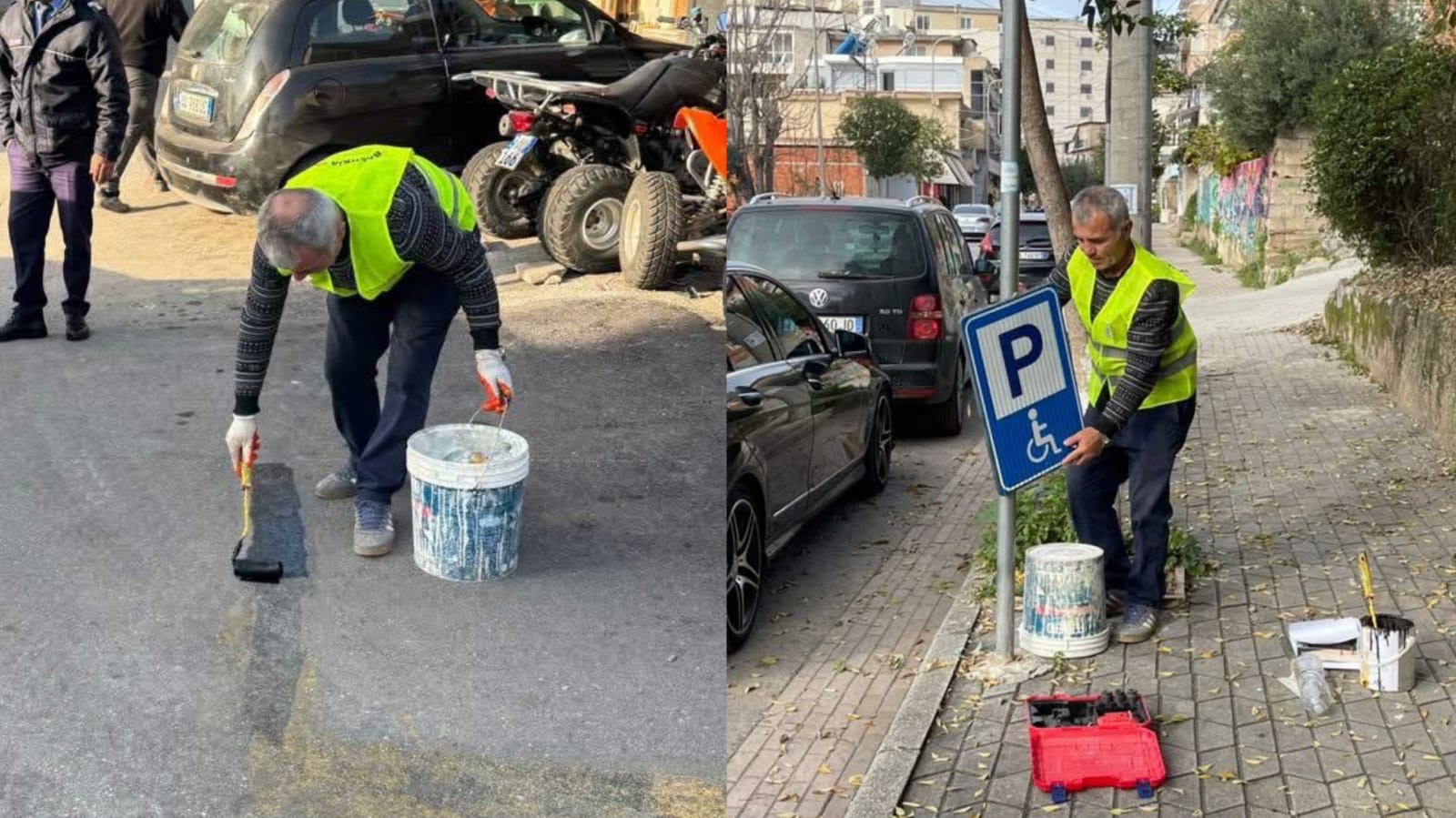 Hiqen sinjalistikat e parkimeve të zaptuara në Sarandë, aksion në disa rrugë të qytetit