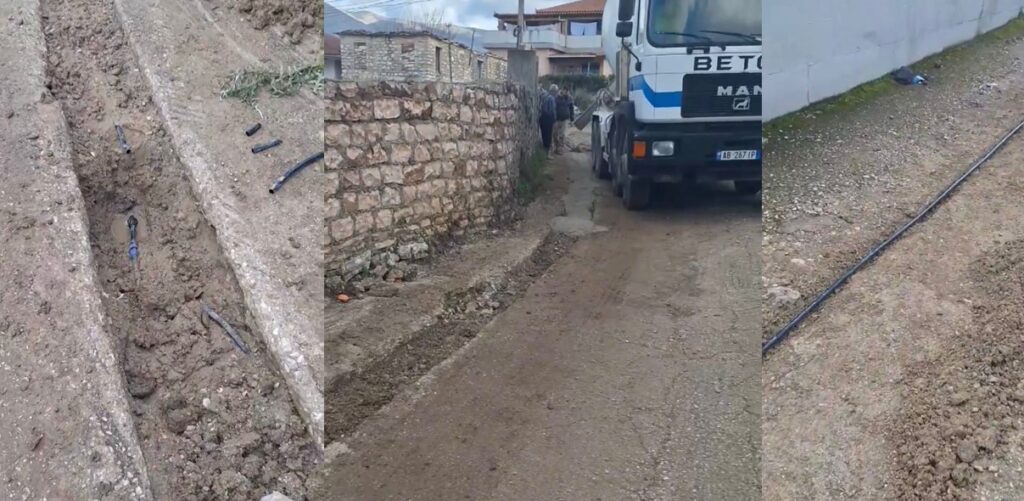 Banor i fshatit Çiflik denoncon cilësinë e dobët të punimeve për ujësjellësin