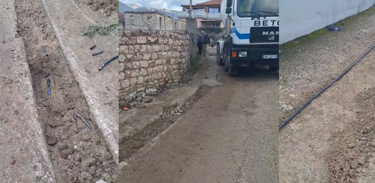 Banori i fshatit Çiflik denoncon cilësinë e dobët të punimeve për ujësjellësin – VIDEO
