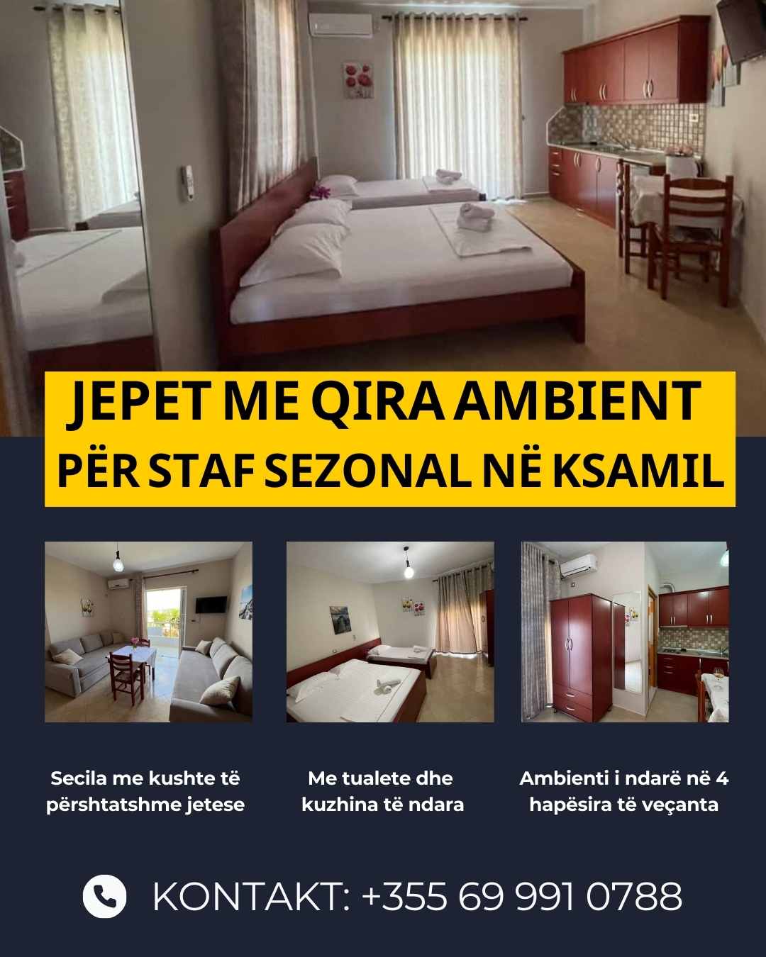Jepet me qira ambient për staf sezonal në Ksamil
