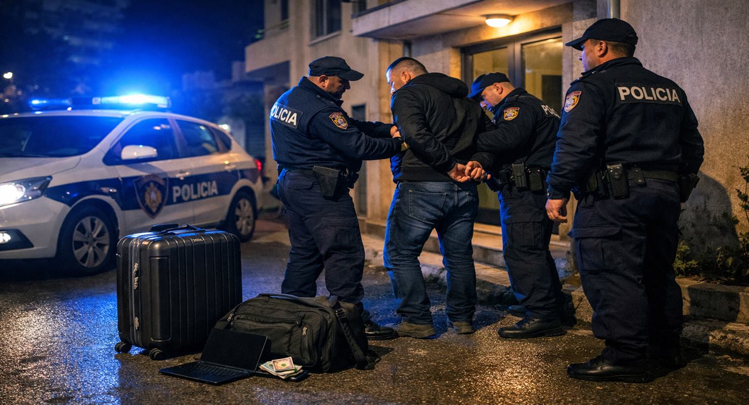 I vodhi një gruaje valixhen, çantën dhe laptopin – arrestohet në flagrancë nga Policia
