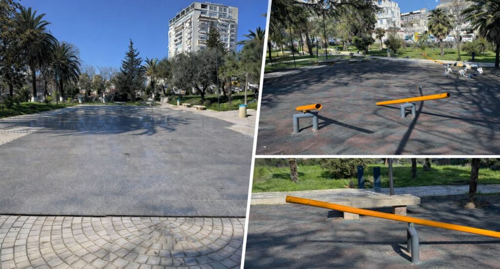 Dy vjet pas afatit, Parku “Miqësia” me shatërvan të heshtur dhe lodra jofunksionale