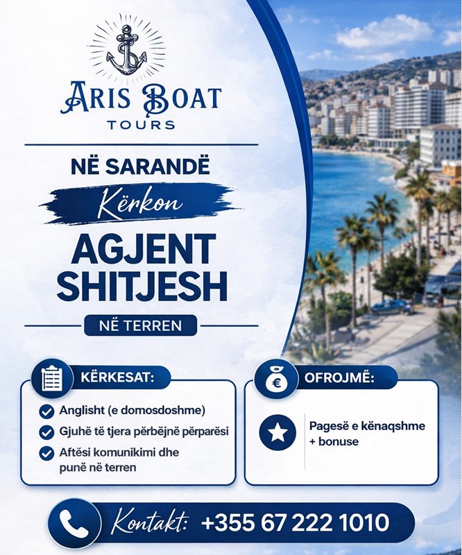 Aris Boat Tour në Sarandë kërkon Agjent Shitjesh në terren