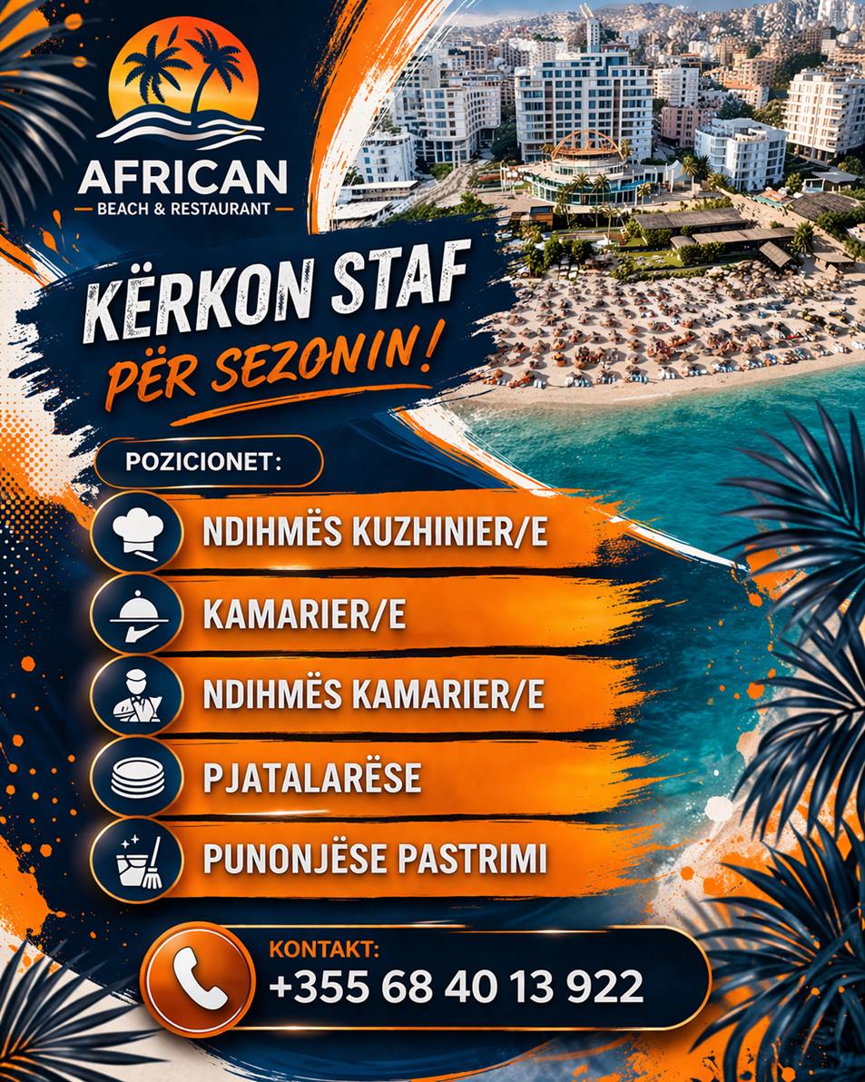 African Beach në Sarandë kërkon staf për restorantin