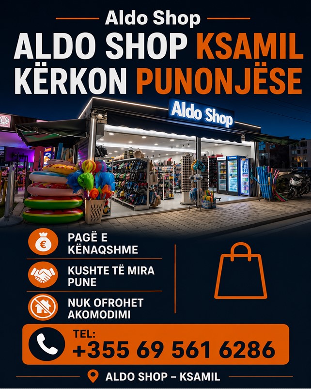 Aldo Shop dyqan me aksesorë plazhi në Ksamil kërkon Punonjëse