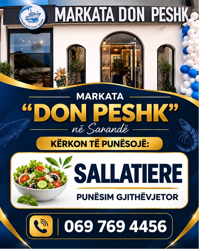 Markata DON PESHK kërkon Sallatiere për punësim gjithëvjetor