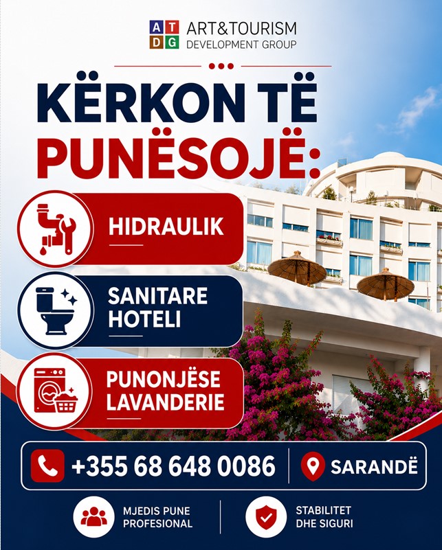 Njoftim pune nga Art & Tourism Development Group në Sarandë