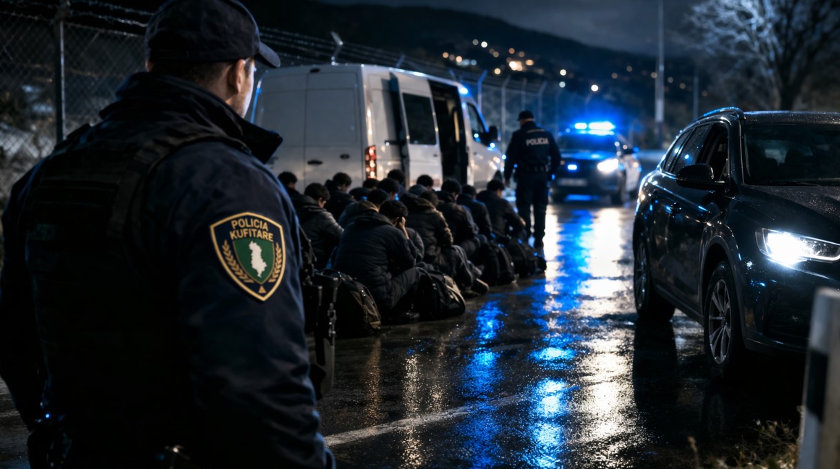 Policia aksion gjatë natës në Sarandë, ndalon 13 egjiptianë dhe arreston drejtuesin e mjetit