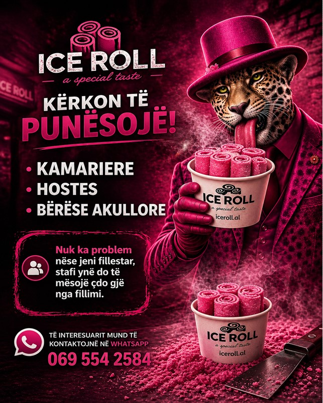ICE ROLL Sarandë & Ksamil kërkon Kamarier/e, Hostes dhe Bërëse akullore