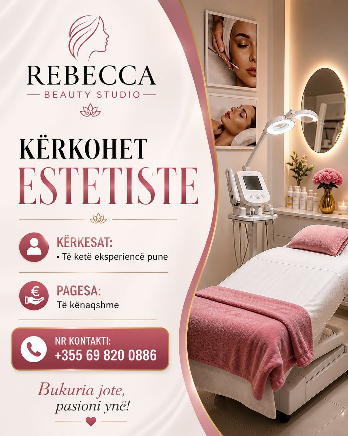 Rebecca Beauty Studio në Sarandë kërkon të punësojë estetiste