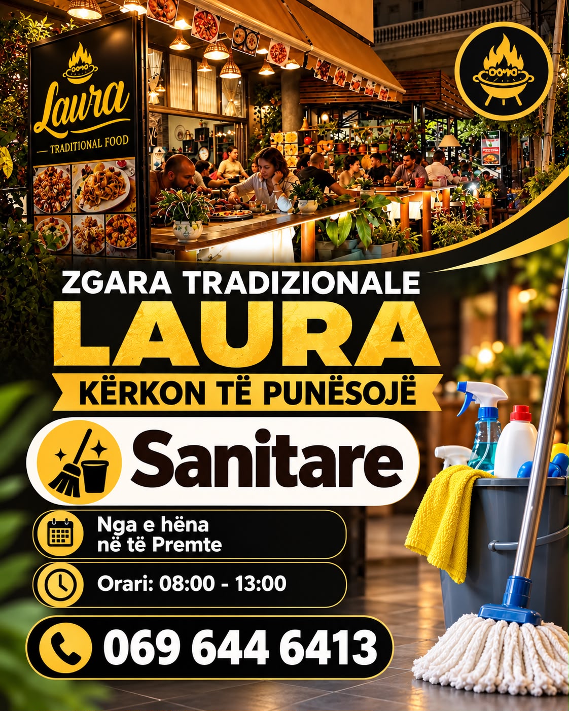 Zgara Tradicionale Laura në Sarandë kërkon Sanitare