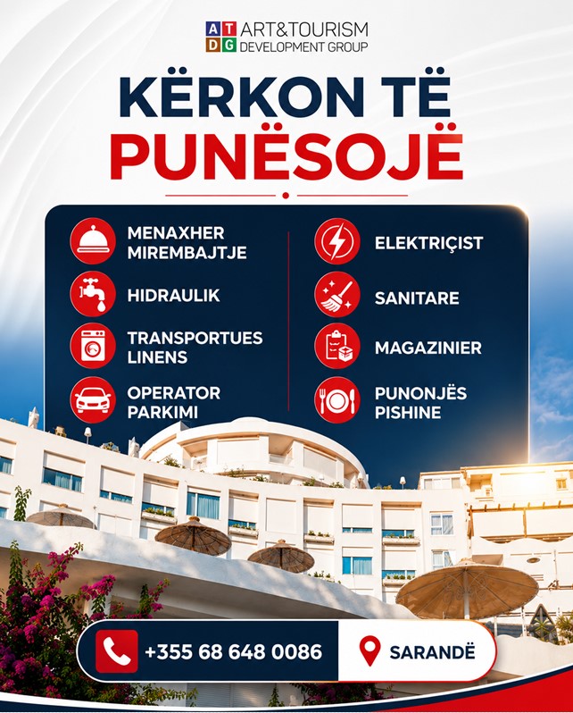 Art & Tourism Development Group zgjeron ekipin dhe kërkon staf në Sarandë