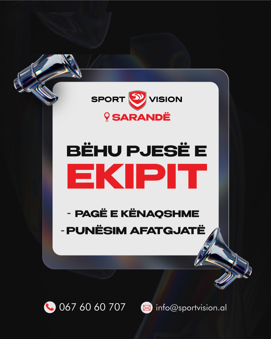 SPORT VISION ALBANIA kërkon Shitëse për dyqanin në Sarandë