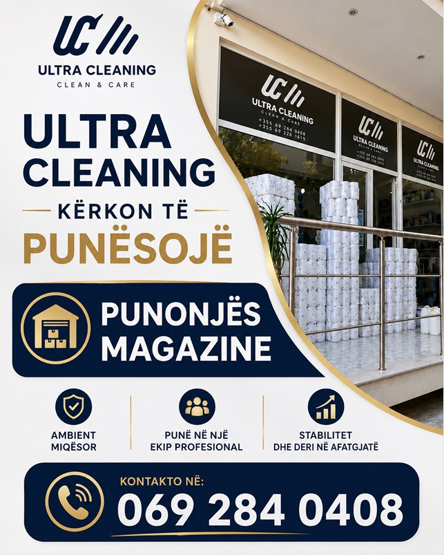 ULTRA CLEANING Sarandë kërkon Punëtor Magazine