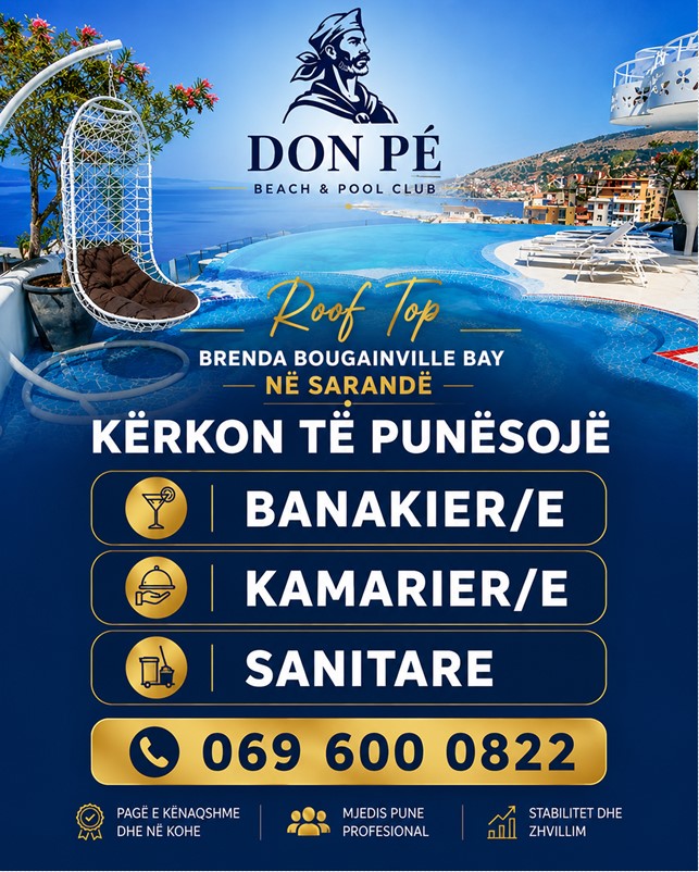 Don Pé Beach & Pool Club te Bougainville kërkon Banakier, Kamarier dhe Sanitare