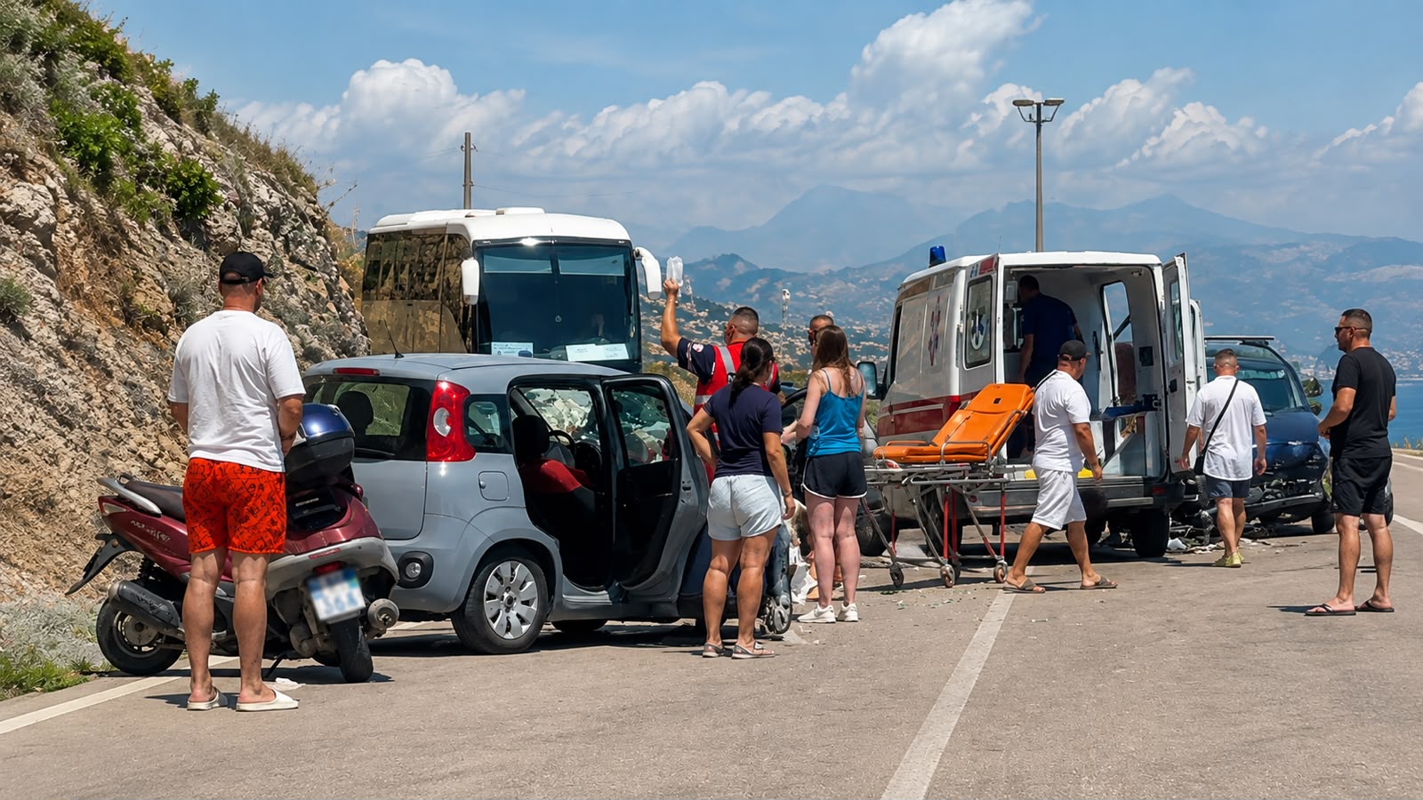 Tre automjete përfshihen në aksident në rrugën Sarandë-Ksamil, një i plagosur – VIDEO