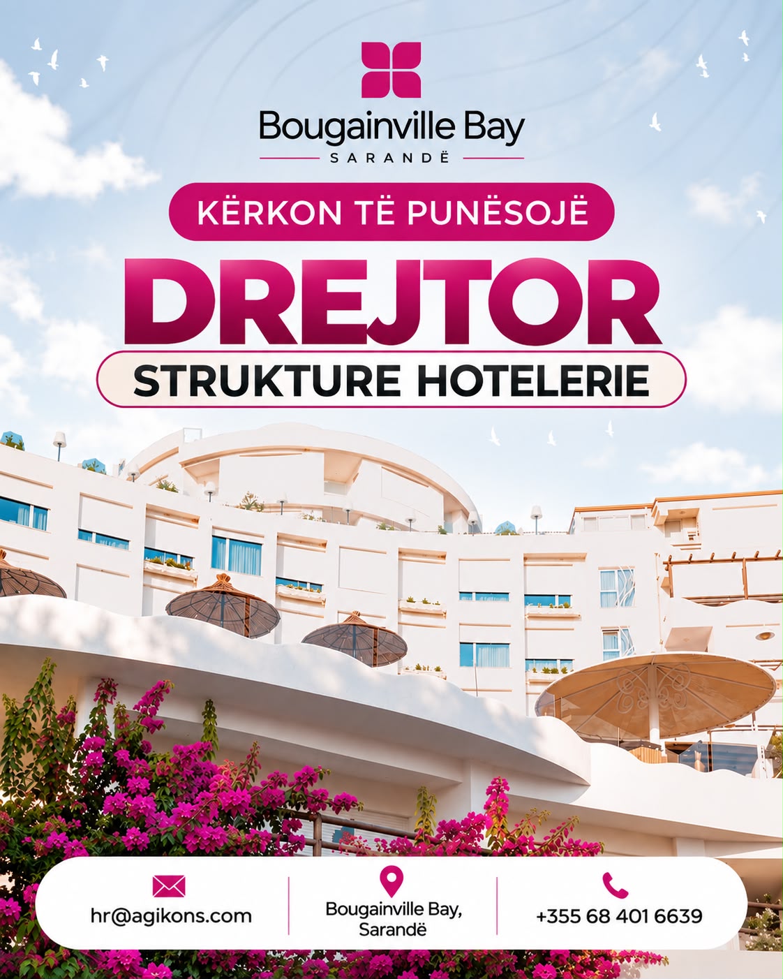 Bougainville Bay në Sarandë kërkon Drejtor Strukture Hotelerie