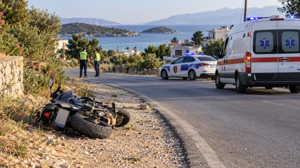 Ksamil: motori del nga rruga, drejtuesi 28-vjeçar transportohet në spital